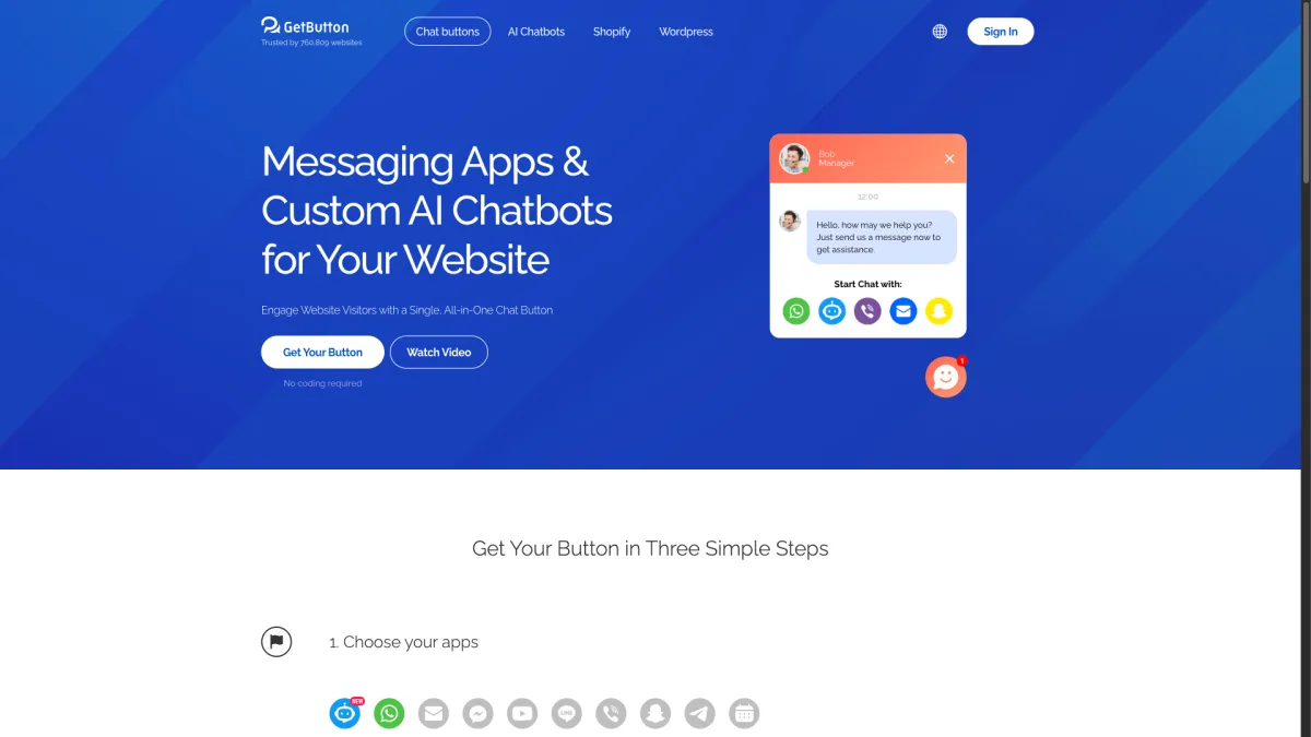 GetButton dashboard screenshot