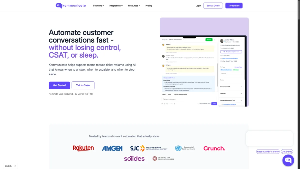 Kommunicate dashboard