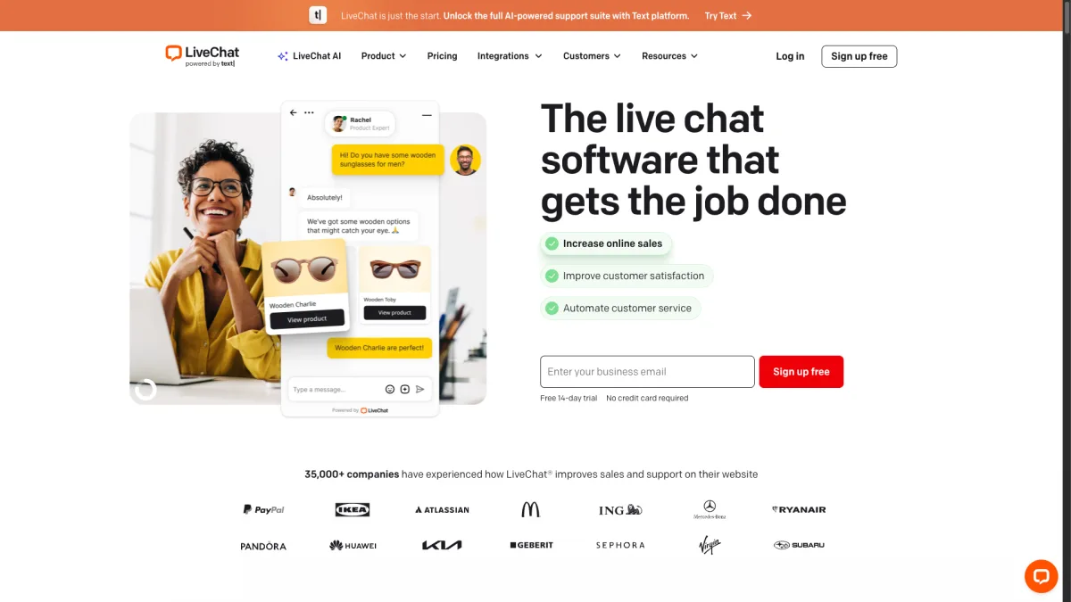 LiveChat dashboard