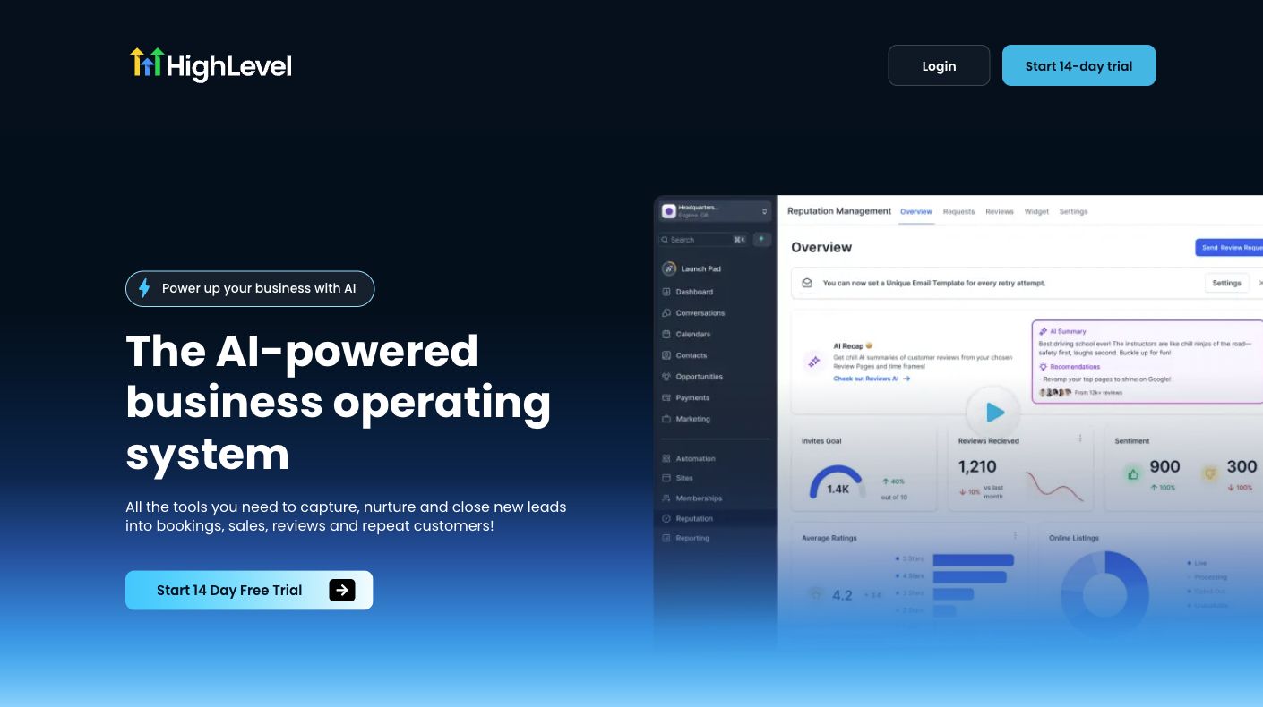 HighLevel homepage