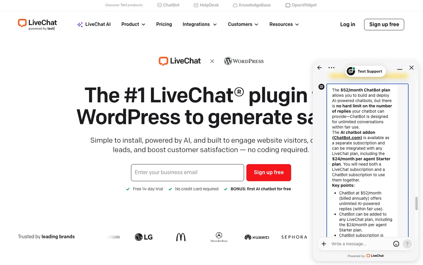LiveChat ChatBot WordPress