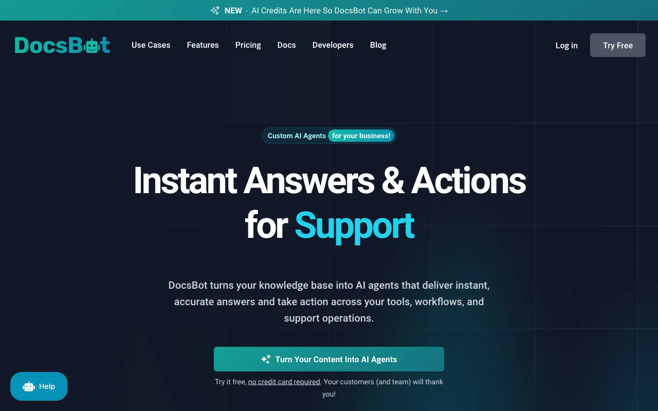 DocsBot homepage