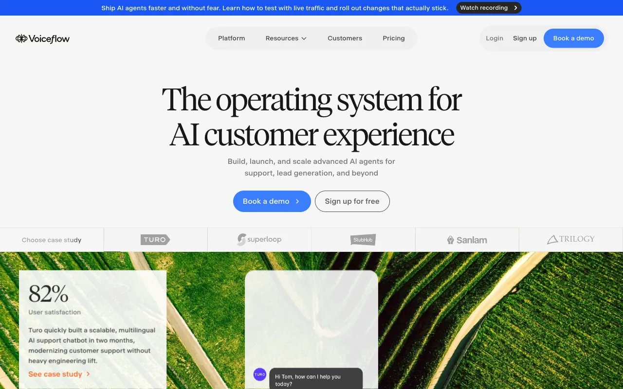 Voiceflow homepage