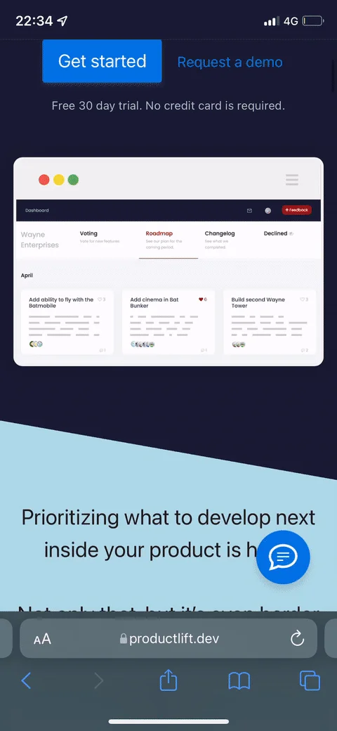 WhatsApp chat widget on website
