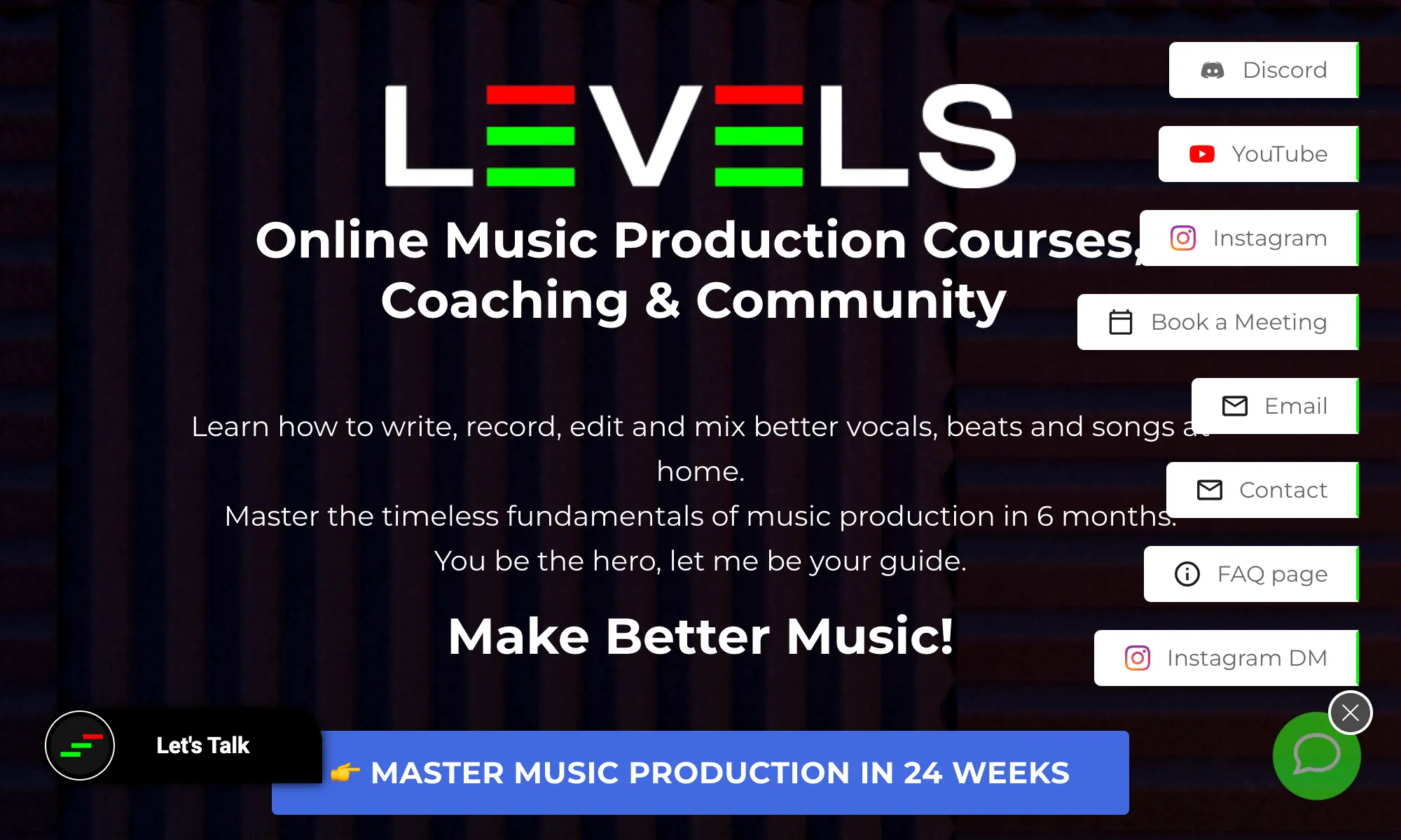 Levels website screenshot