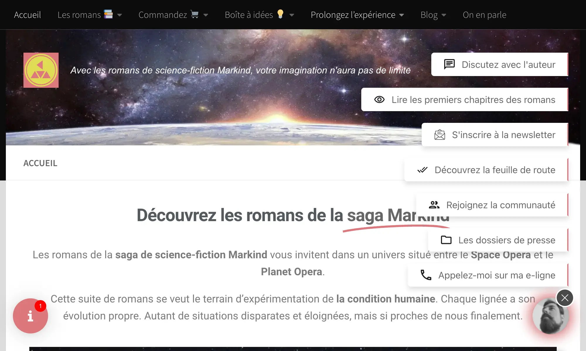 Markind website screenshot