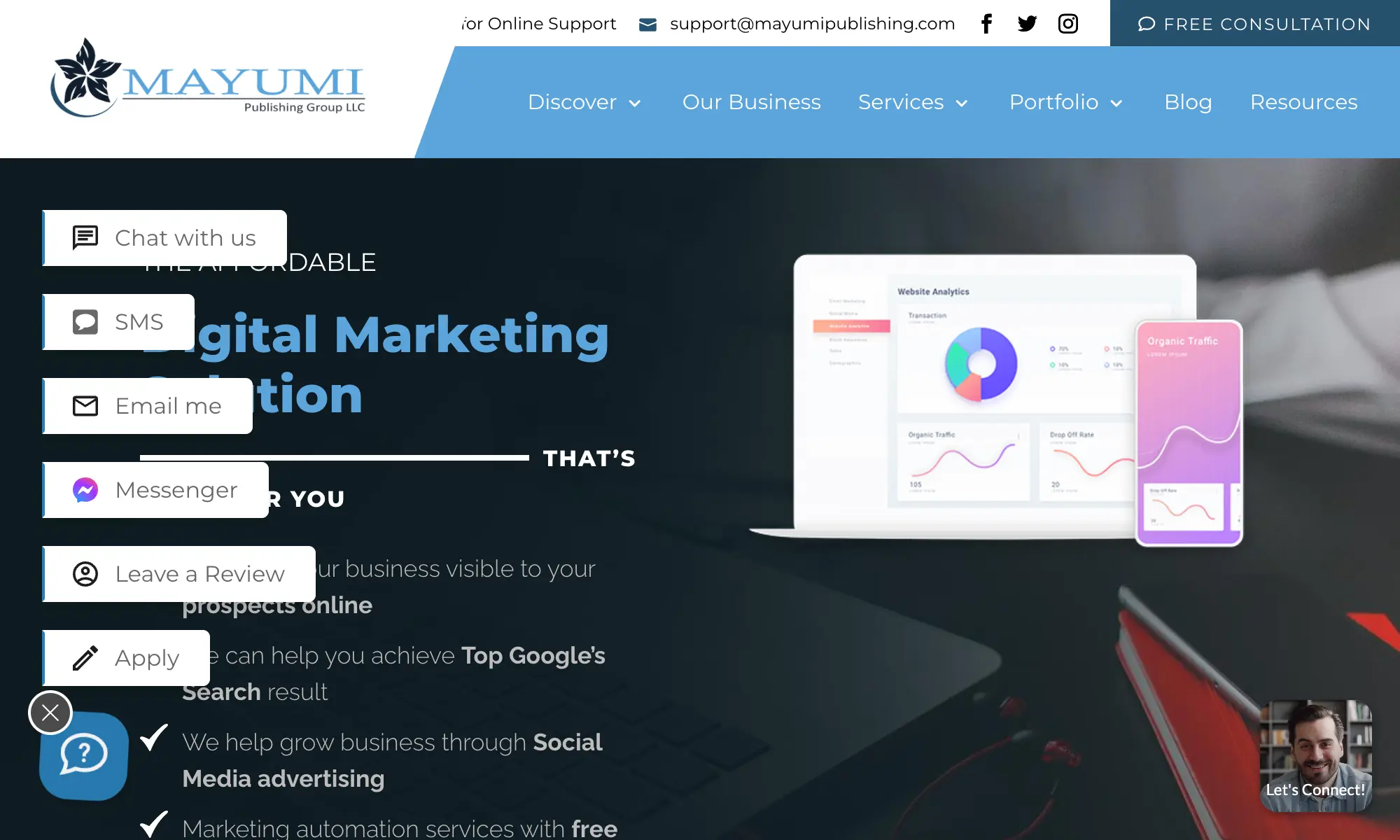 Mayumi website screenshot