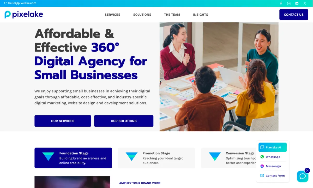 Pixelake website screenshot