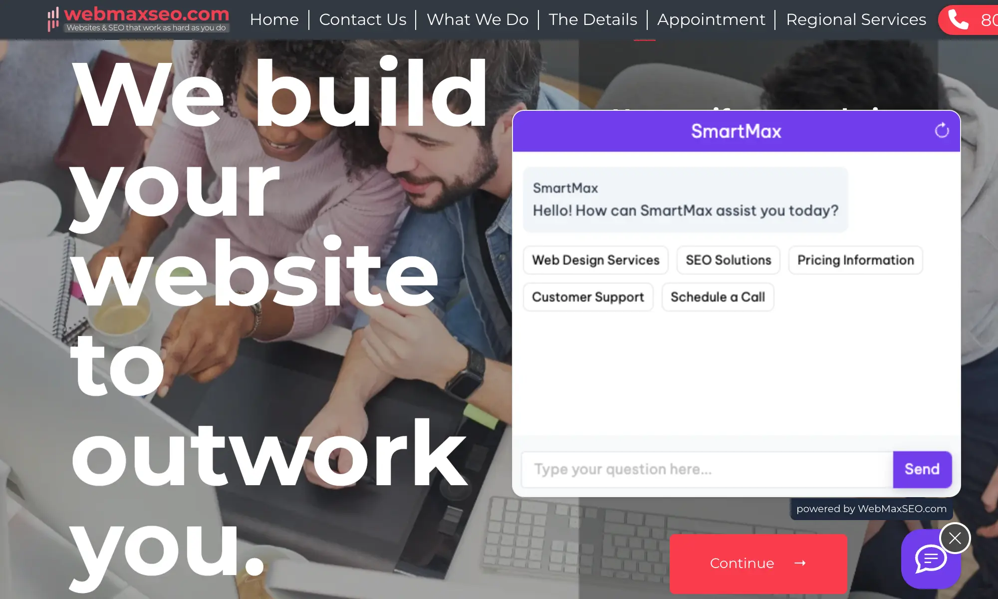 WebMaxSEO website screenshot