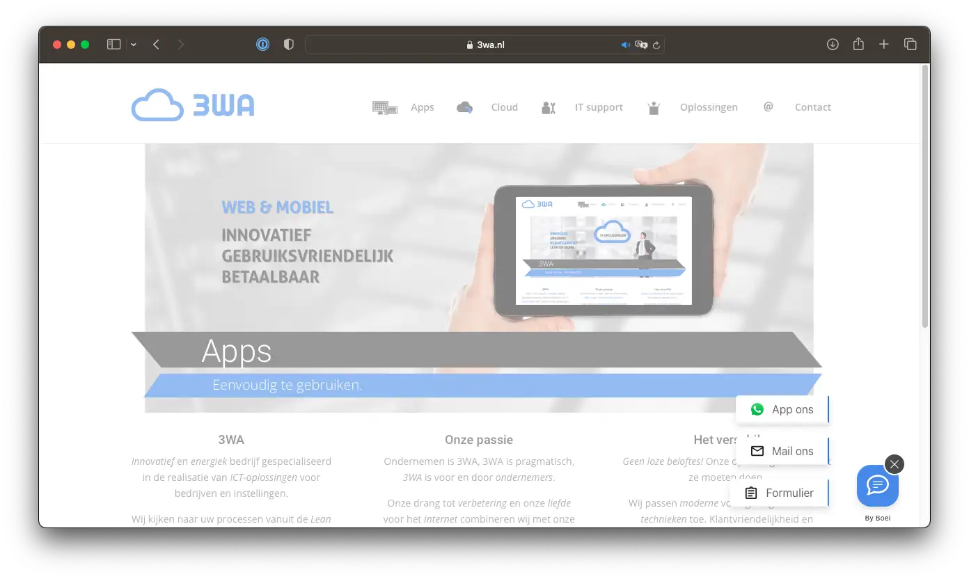 Boei on AI company website